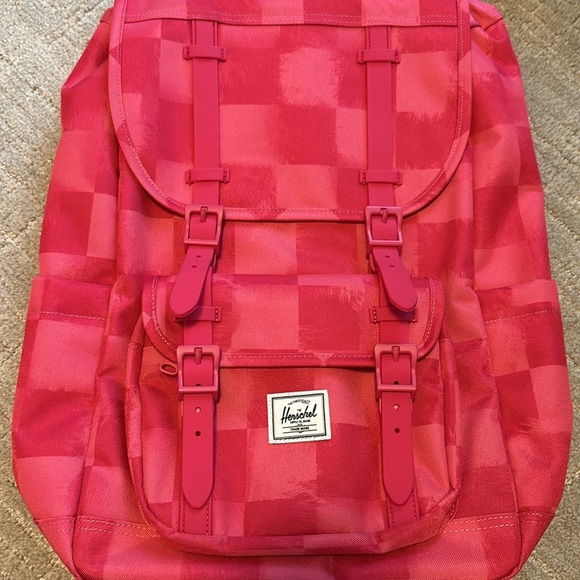 Herschel Little America Mid in hot pink/stencil checker - Picture 1 of 3